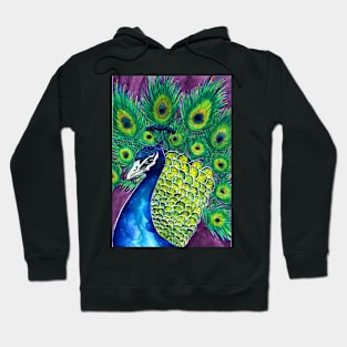 Peacock Watercolour Hoodie